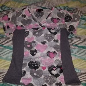 Valentines day scrub top.